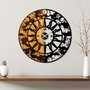 Wallity Reloj de Pared Decorativo de Madera Nogal y Negro 56 cm